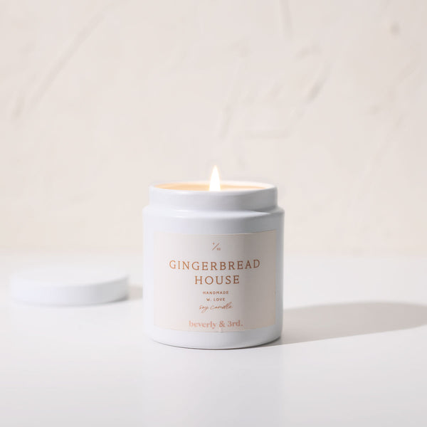 Gingerbread House Christmas Candle