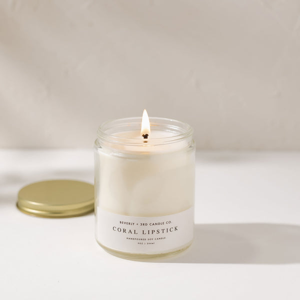 Coral Lipstick Soy Candle