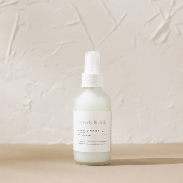 Coral Lipstick Air + Linen Mist
